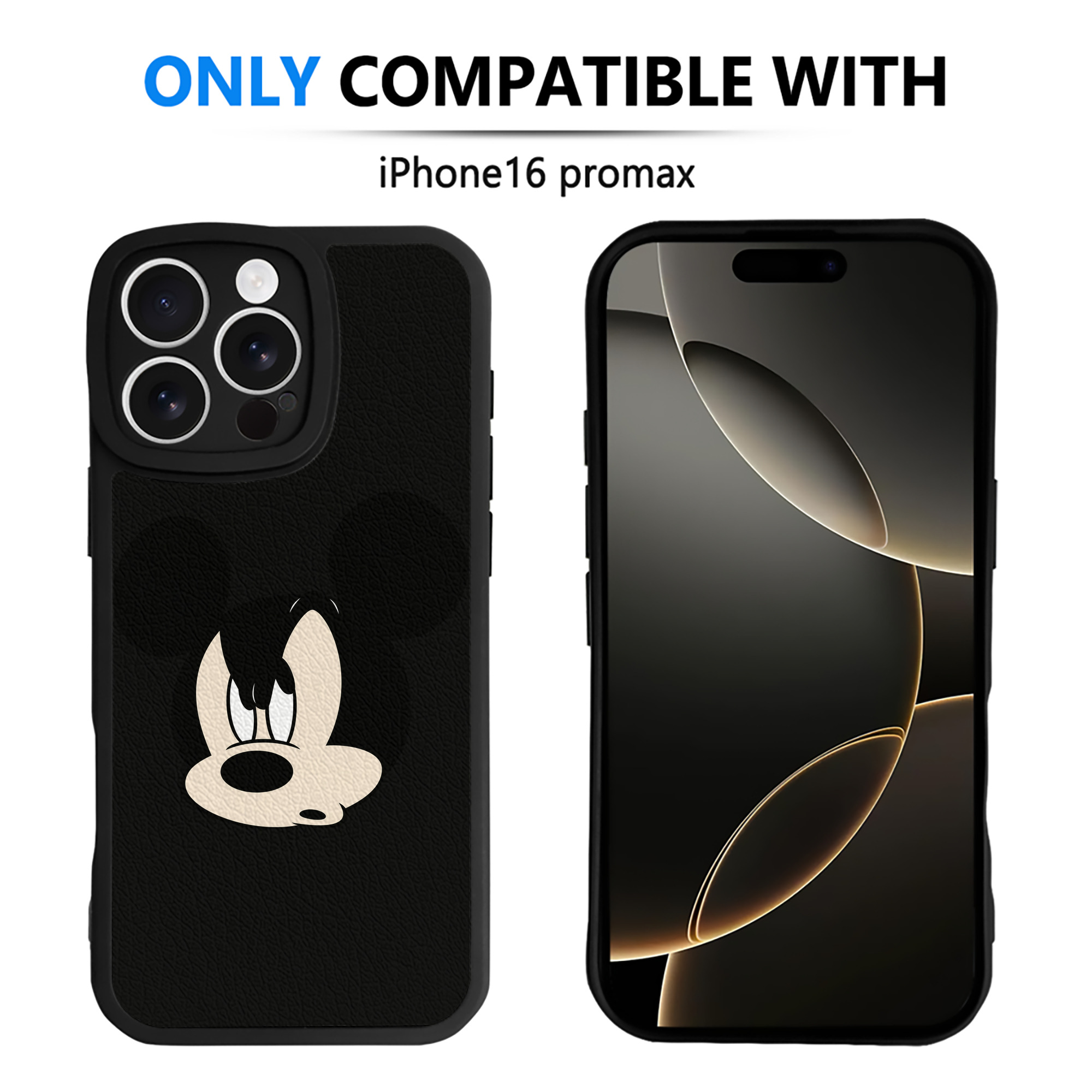 （画像用） ミッキーマウス Mickey Mouse 【iPhone 16シリーズ対応】シリコンスマホケース（レザー調） 材質：シリコン